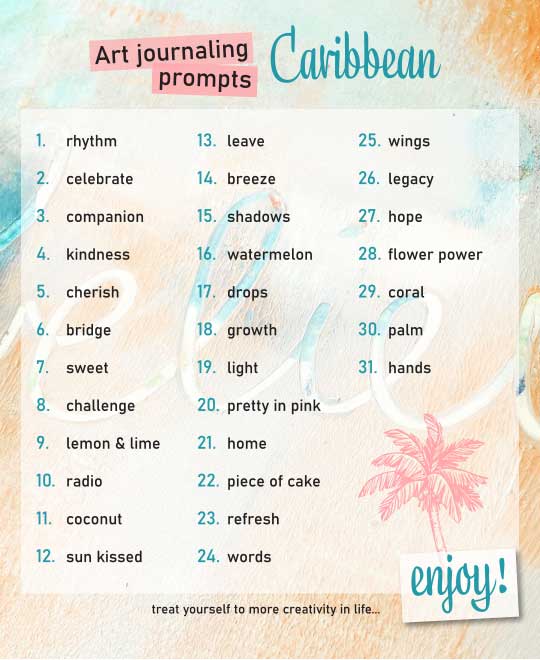 Art journaling prompts Caribbean